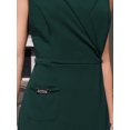 thumbnail image 4 of DARING DIVA Women's Sleeveless Notched Lapel Faux Wrap Dress XL Dark Green, 4 of 7