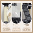 thumbnail image 4 of 68-inch Multi-Level Cat Scratching Tree Kitty Activity Center Post Tower Condo Pet Furniture w/ Toy Charcoal Grey, 4 of 6