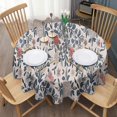 thumbnail image 3 of Pioneer Flower Floral Print Pattern Round Tablecloth 60"x60",Wrinkle Wipeable Table Cloth for Kitchen Dining Room Picnic Patio Party, 3 of 6