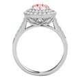 thumbnail image 3 of Mauli Jewels Engagement Rings for Women 1.45 Carat Halo Morganite And Diamond Bridal Set 4-prong 14k White Gold, 3 of 8