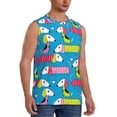 thumbnail image 2 of Fotbe Men's Color Dachshund Dog Print Men's Sleeveless Muscle Tank Tops Casual T-Shirts for Gym Workout Beach-3X-Large, 2 of 8