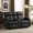 Leather Black, variant on PYOIER Reclining Loveseat Sofa With Massage & Heating, Black
