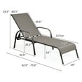 thumbnail image 5 of Patiojoy Outdoor Chaise Lounge Chair Adjustable Reclining Bed with Backrest& Armrest Brown, 5 of 7
