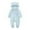 Light Blue, variant on Chbgutlmr Unisex Baby Clothes Toddler Winter Fleece Comfy Jumpsuit Newborn Zipper Warm Hooded Rompers