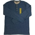 thumbnail image 4 of Weatherproof Men's Long Sleeve 4-Button Brushed Henley Tee (Navy Peony Heather, XXL), 4 of 4