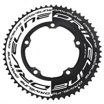 Driveline AL7075 Road Bike Bicycle TT Chainring 58T, BCD 130mm , Black/White #ST1554