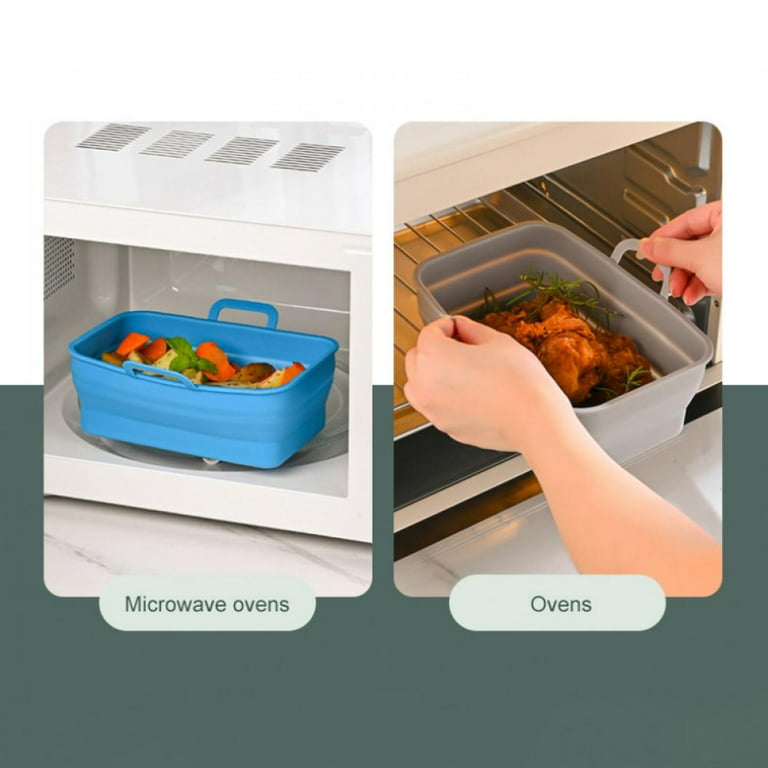Rectangle Air Fryer Liners Reusable Silicone Baking Tray Airfryer
