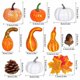 thumbnail image 2 of 50 piezas de mini calabazas artificiales con hojas de arce para decoración de fiestas de Halloween, 2 of 5