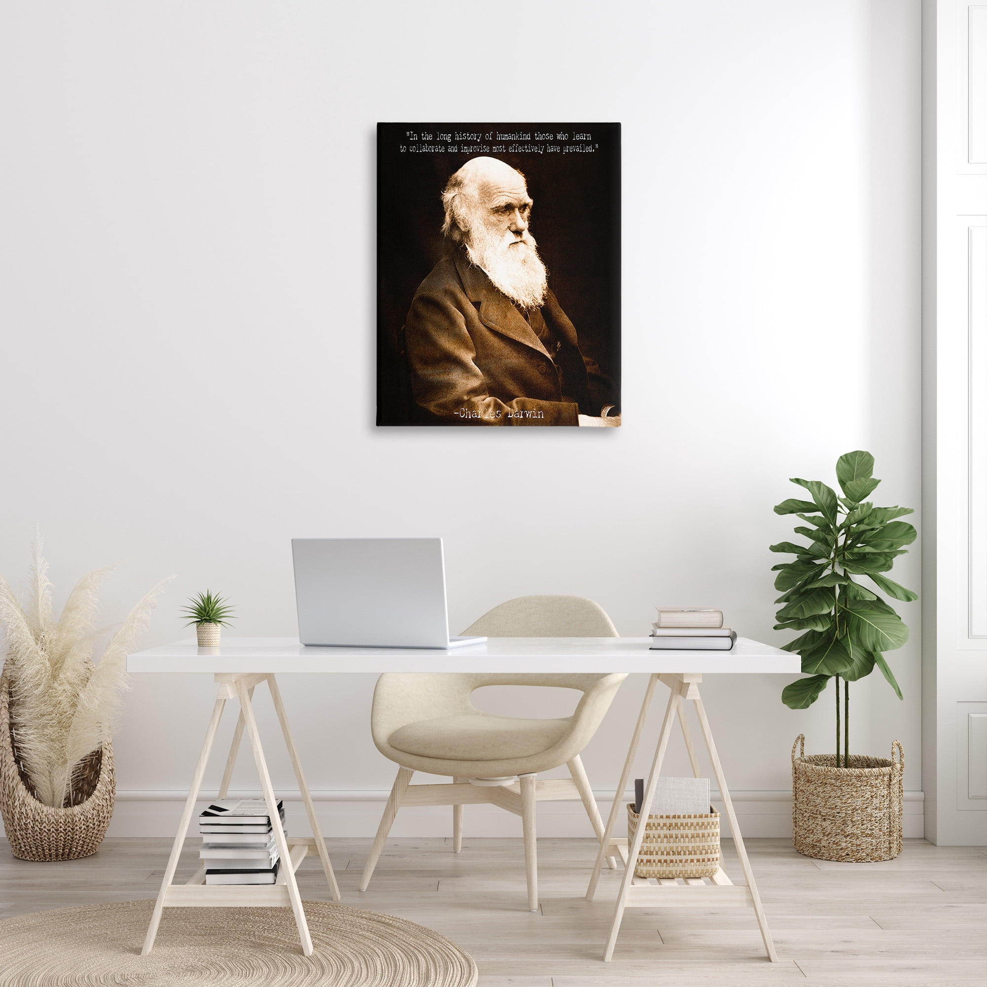 Stupell Industries Inspiring Darwin Quote Inspirational Painting Gallery Wrapped Canvas Art Print Wall Art, 30 x 40