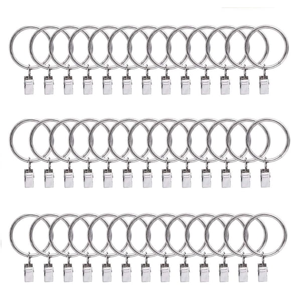 Dekorative Vorhangringe, 40 Stüke Silberfarbenes Metall, Hochgradige Klammern Mit Starke Spannkraft, Flie?end Gleitende Drapery Rings Für Hotels Und Restaurants, 38mm Innerer Durchmesser