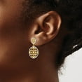 thumbnail image 3 of Primal Gold 14 Karat Yellow Gold and White Rhodium Diamond Cut Circles Dangle Post Earrings, 3 of 4