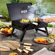 KGF ( Choice Of Your ) BB -08 Breifcase Compact Portable Charcoal Barbeque Grill With 8 Skewers - Multifunctional !! ( BLACK )