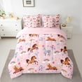 thumbnail image 2 of Manfei Farm Animal Horse 7-Piece Twin Bedding Sets,Rustic Farmhouse Cabin Bedding Comforter Set,Multicolor Flower Floral Cartoon Rainbow Sheet Sets For Girl Kids,Ultra Soft Home Decor Reversible, 2 of 8