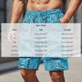 thumbnail image 3 of Men's Lightweight Beach Shorts, Elastic Waist with Aztec-Inspired Geometric Print, Breathable Shorts for Vacation and Outdoor Activities Sky Blue 3XL, 3 of 8
