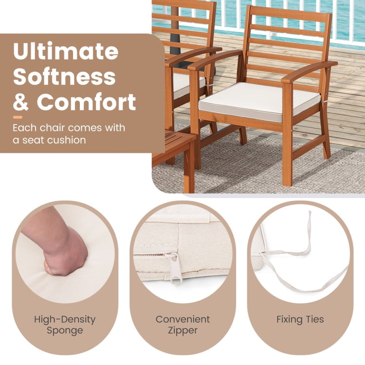 Aimee Lii 4 Pieces Outdoor Furniture Set with Stable Acacia Wood Frame, Patio Furniture Sets, Beige Aimee Lii 4 Pieces Outdoor Furniture Set with Stable Acacia Wood Frame, Patio Furniture Sets, Beige
