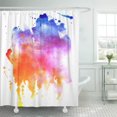 thumbnail image 1 of ABPHQTO Cortina de ducha de baño de belleza artística con puntos de pintura de gota de Color amarillo dibujados a mano de acuarela vívida de salpicaduras azules 165x180 cm ABPHQTO PKNMT66x72Shower-8568, 1 of 2