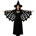 thumbnail image 6 of siminsem Halloween Lace Spider Web Cape Shawl for Women, Sheer Cobweb Wrap Gothic Witch Accessory Party Dress Up, Black,One Size, 6 of 6