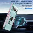 thumbnail image 5 of KOMI pour Google Pixel 8 Pro, Étui avec Protecteur d'Écran, Béquille Anneau Réglable à 360° Intégrée, Armure de Protection Militaire Antichoc - Vert/rose, 5 of 5