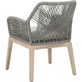 thumbnail image 4 of Intricate Rope Weave Arm Chair with Removable Cushion, Set of 2, Gray- Saltoro Sherpi, 4 of 5