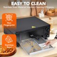 thumbnail image 3 of 1100W Commercial Electric Pizza Oven 12 Inch, Stainless Steel Countertop Pizza Maker with Dual Heating, Adjustable Temp 0-572F and 60 Min Timer, for Food Truck Restaurant Home Kitchen, 3 of 7