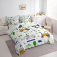 thumbnail image 3 of jejeloiu Cute Cartoon Excavator 7-Piece Twin Bedding Sets,Construction Vehicles Bedding Comforter Set,Orange Gray Green Sheet Sets For Boys Kids,Breathable Home Decor Reversible, 3 of 8