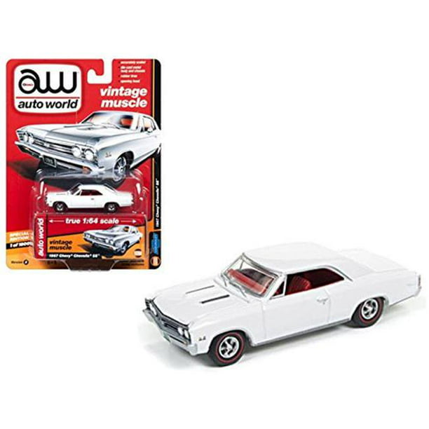 Autoworld 64132B 1967 Chevrolet Chevelle SS Gloss White Vintage Muscle 1 par 64 Voitures Miniatures Moulées sous Pression