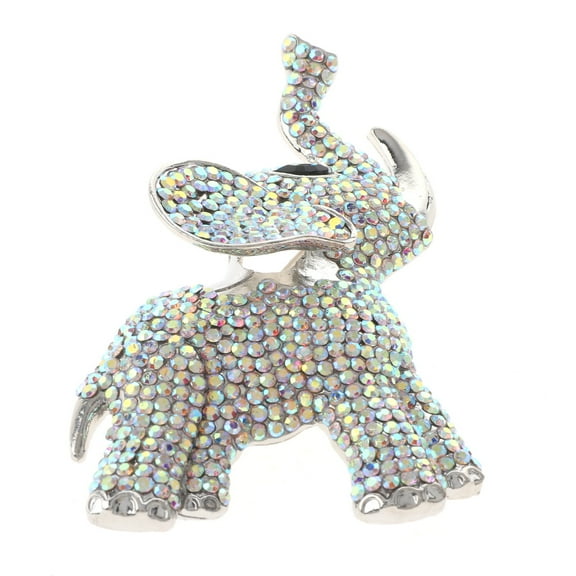 Large Crystal Elephant Brooch