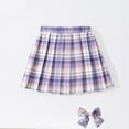 thumbnail image 5 of Youmylove Girls' Pleated Plaid Mini Skirt Girl Skirts Skorts Outfits With Bowknot Little Girl High Waisted Athletic Skirts 9-10 Years, 5 of 5