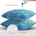 thumbnail image 4 of Throw Pillow Covers 16x16 Inch Set of 2, Turquoise Blue Teal Waterproof Outdoor Pillow Covers, Chic Stained Glass Texture Aesthetic Decorative Cushion Pillowcases for Couch, Sofa, Bed, Garden, Patio, 4 of 9