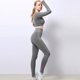 thumbnail image 1 of Traje de Yoga de 2 piezas, ropa deportiva sin costuras, ropa de gimnasio, chándal, Top corto de manga larga, mallas para mujer, conjuntos de Yoga para entrenamiento físico, 1 of 5