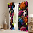 thumbnail image 3 of jejeloiu Baseball Basketball Football Curtains Pack of 2 (42x84 Each),Ball Sport Games Curtains Blackout For Kids, 3 of 6