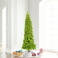 thumbnail image 3 of Vickerman 6.5' Flocked Lime Pencil Fir Artificial Christmas Tree, Lime Dura-lit LED Lights, 3 of 3