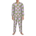 thumbnail image 3 of Balery Happy Frogs1 Pijama para Hombre de Dos Piezas con Manga Larga, Conjunto de Dormir y Descanso Suave con Bolsillos-Large, 3 of 7