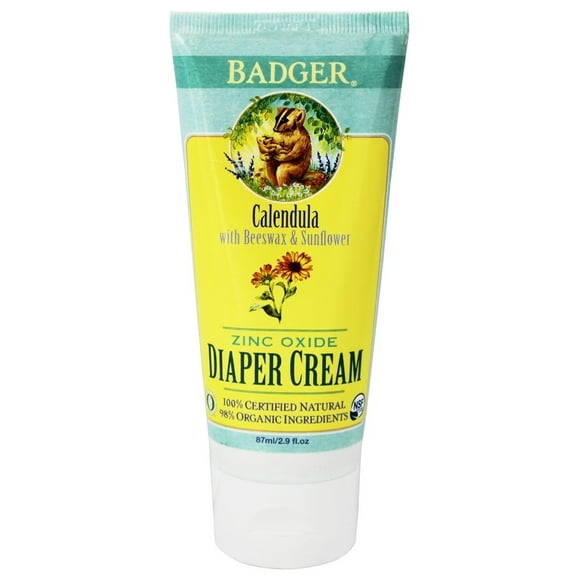 Badger - Diaper Cream Zinc Oxide Calendula with Beeswax & Sunflower - 2.9 fl. oz.