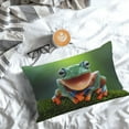 thumbnail image 5 of Honeii Tree Frog Print Pillow Cases,Plush Throw Pillow Covers,Decorative Pillowcase for Sofa, Couch, Living Room-14"x20", 5 of 6