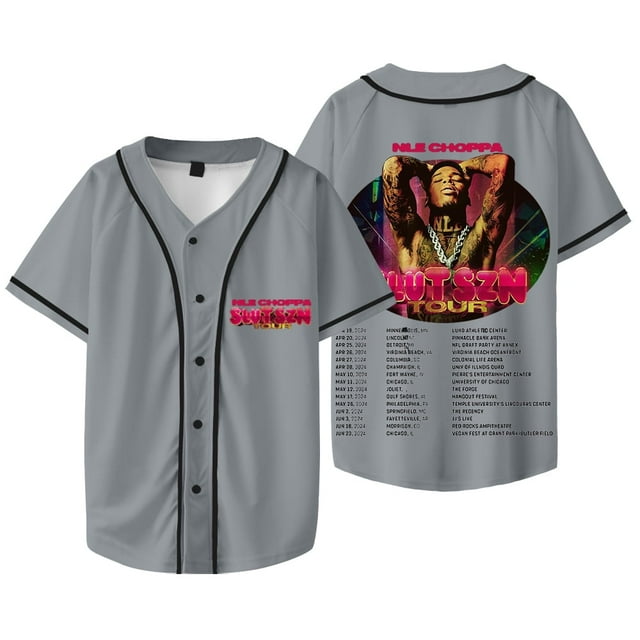 NLE Choppa Tour Merch Veste de Baseball Été Femmes Hommes Mode Décontractée Hip-Hop T-Shirts à Manches Courtes,G,style 7