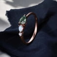 thumbnail image 4 of DBESTSTUDIOS 7X5 MM / Pear Cut Moss Agate Women Ring Diamond Opal Stacking Ring Art Deco Rose Gold Jewelry Birthday Gift For Mom, 4 of 4