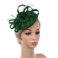 thumbnail image 3 of Bandeau Vert Élégant pour Femmes avec Sangle, Chapeau de Fête, Pince à Cheveux, Accessoire, 3 of 5