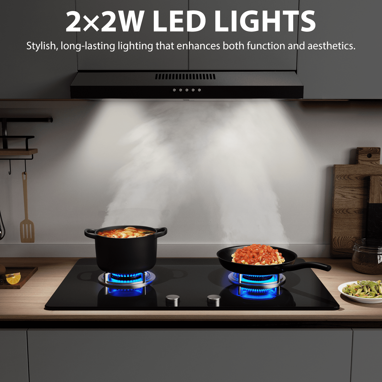 TYEMUI 30 Inch Under Cabinet Plug-in Range Hood, Extractor de Cocina para la Estufa,Kitchens Range Hood 30 inch,Ductless Vent Hood with Touch Control and LED Lights