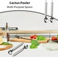 thumbnail image 2 of 3Pcs Cactus Peeler, 2024 New Multifunctional Pelador De Nopales, Stainless Steel Rice Meat Peeling Spoon, Kitchen Tools for Squeezing Meatballs, Easy to Use (5Pcs), 2 of 7
