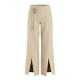 thumbnail image 5 of Pants for Women with Pockets 100% Cotton Fashion Elastic Waist Casual Straight Leg Pants, 5 of 6
