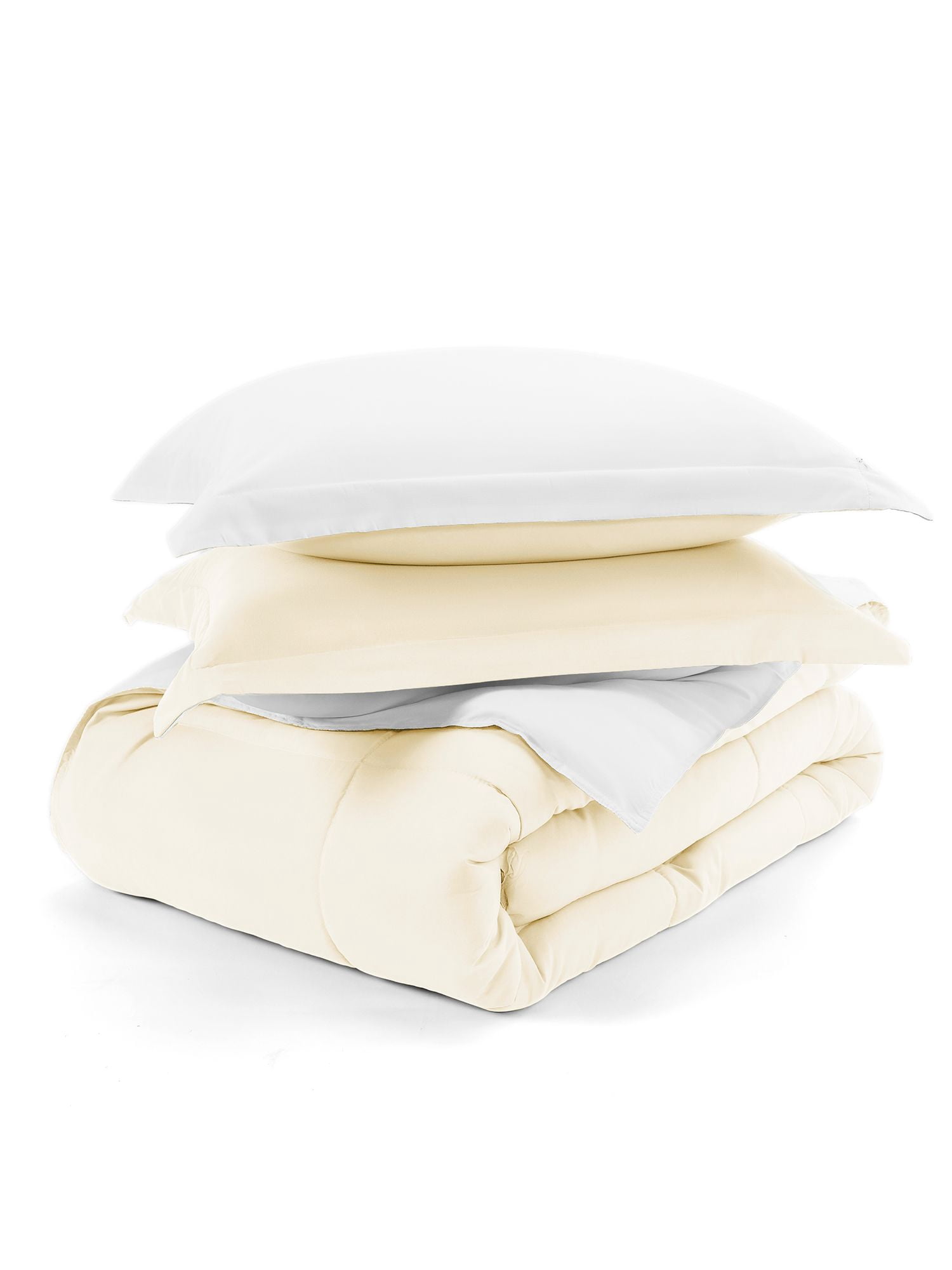 Comfort Canopy - Reversible White/Ivory Lightweight All Season Down-Alternative Comforter for Twin Size Beds
