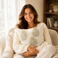thumbnail image 7 of OCCOA Vintage Floral Print Throw Pillow Cover, Soft Linen Cushion Case for Sofa Couch Bed, 4 Colors Neutral Farmhouse Home Decor, Yellow, 7 of 7