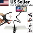 thumbnail image 3 of Universal Lazy Mobile Phone Gooseneck Stand Holder Flexible Bed Desk Table Clip, 3 of 11