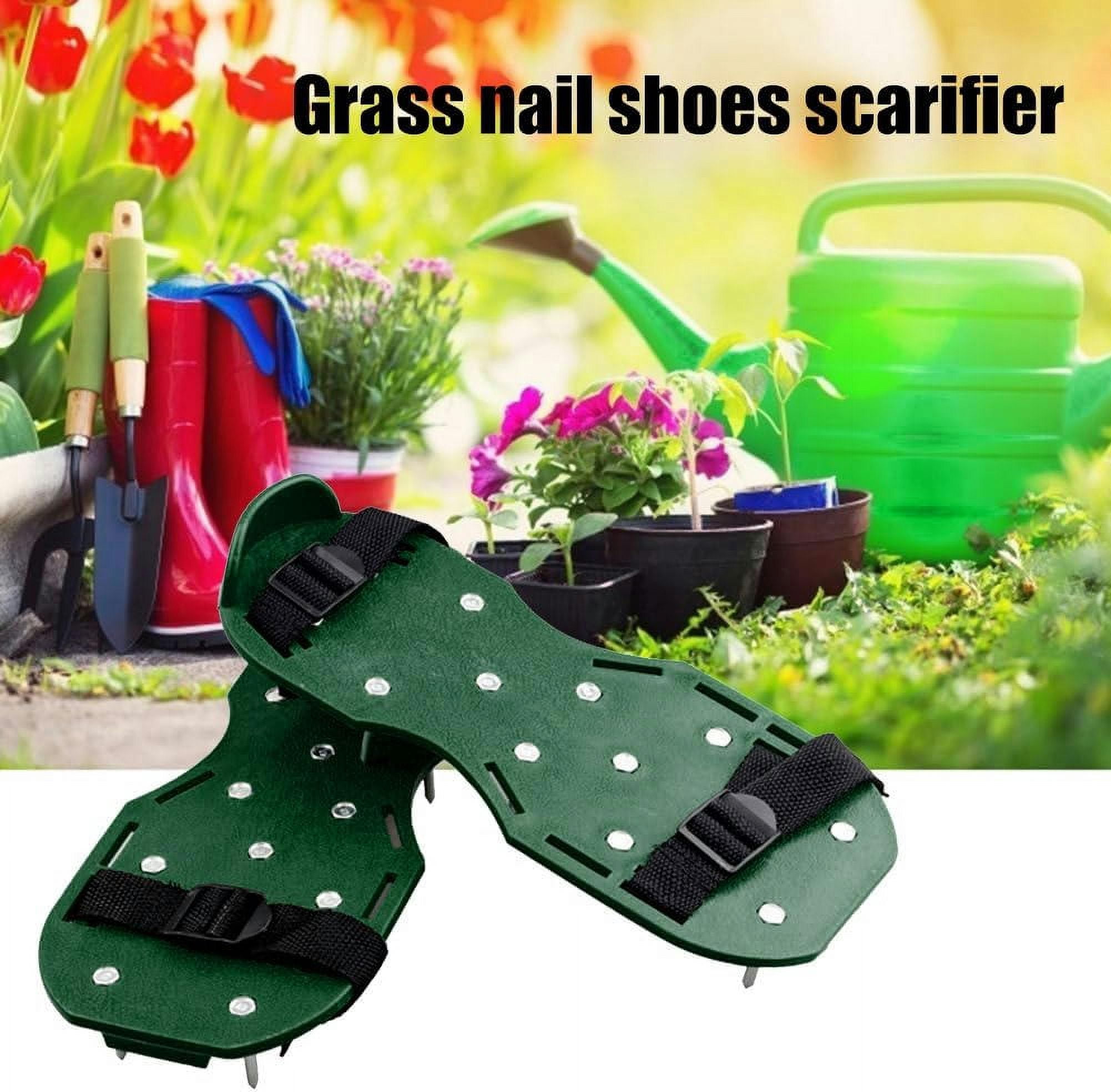 Aerator Lawn Tool Garden Nail Shoes Grass Loose Soil Cultivator Spikes Epoxy Yard Grass Cultivator Lawn Aerator Sandals Gardening Tool(2pair)
