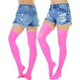 thumbnail image 2 of ToBeInStyle Women's Nylon Thigh High Schoolgirl Opaque Stockings - Doll Pink, 2 of 7