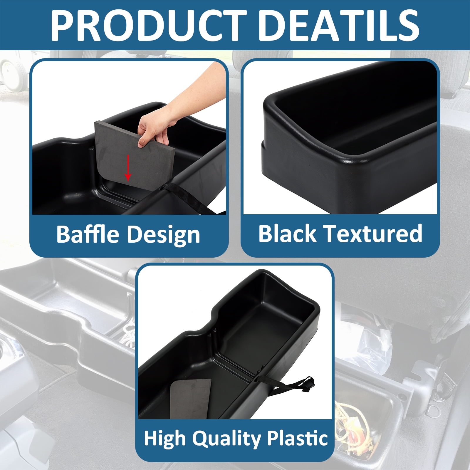 Kojem Underseat Storage Box, Fit for 2015-2022 Ford F150 Super Crew Cab, 2017-2021 F250 F350 F450, Truck Cargo Organizer Bins Pickup,2016 2018 2019 2020