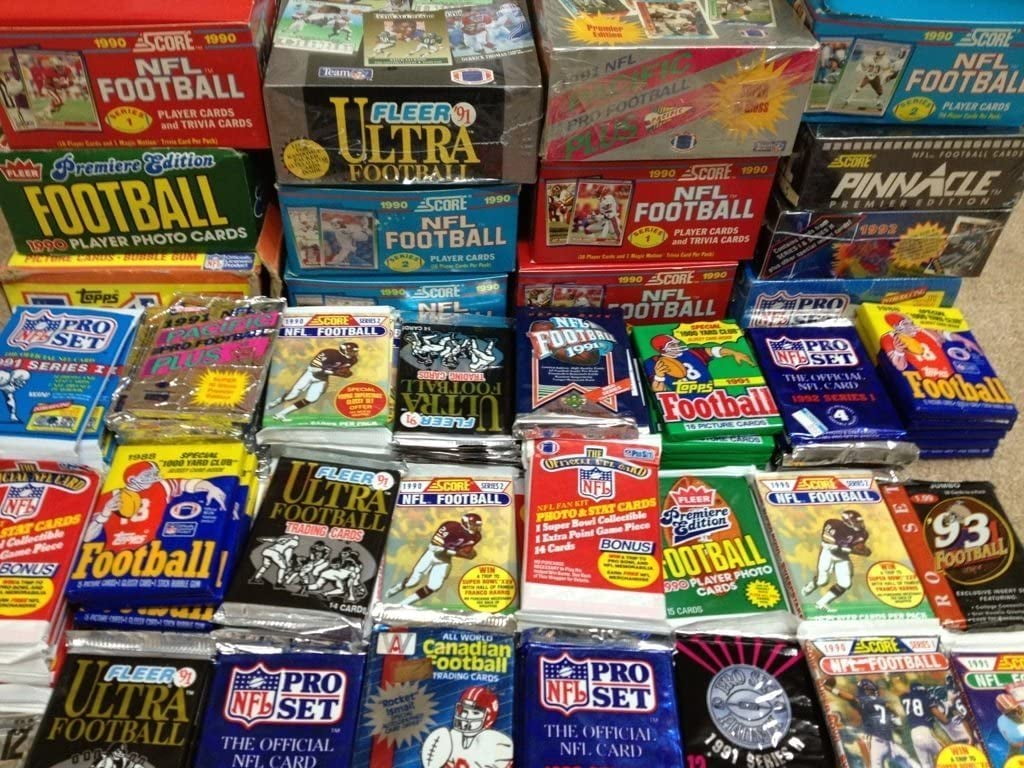 GREAT LOT OF OLD UNOPENED FOOTBALL CARDS IN PACKS From the Early '90s. | Superior Sports Investments