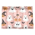 thumbnail image 7 of Yayeee Kitchen Curtains Tier Pair Light Filtering 27"x36" Rod Pocket Short Cafe Window Panel, Pastel Pink Halloween, 7 of 7