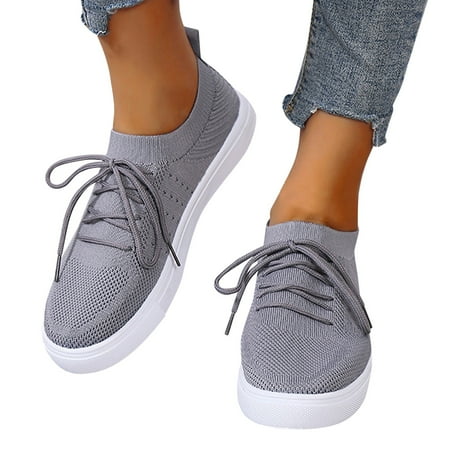 

Christmas Fashion Womens Breathable Lace Up Shoes Flats Casual Shoes